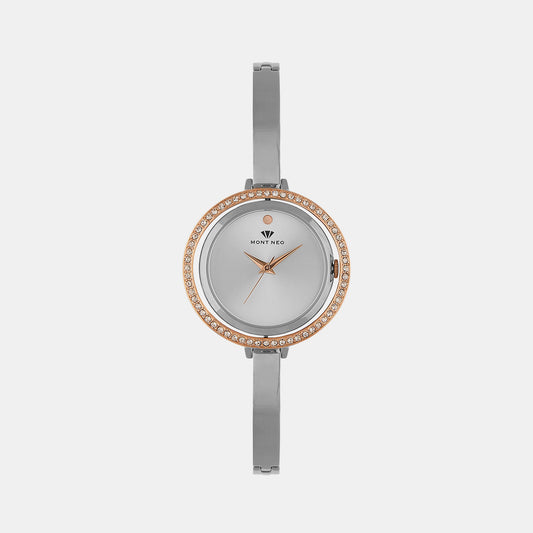 Women's Silver Analog Stainless Steel Watch 2012T-M1303