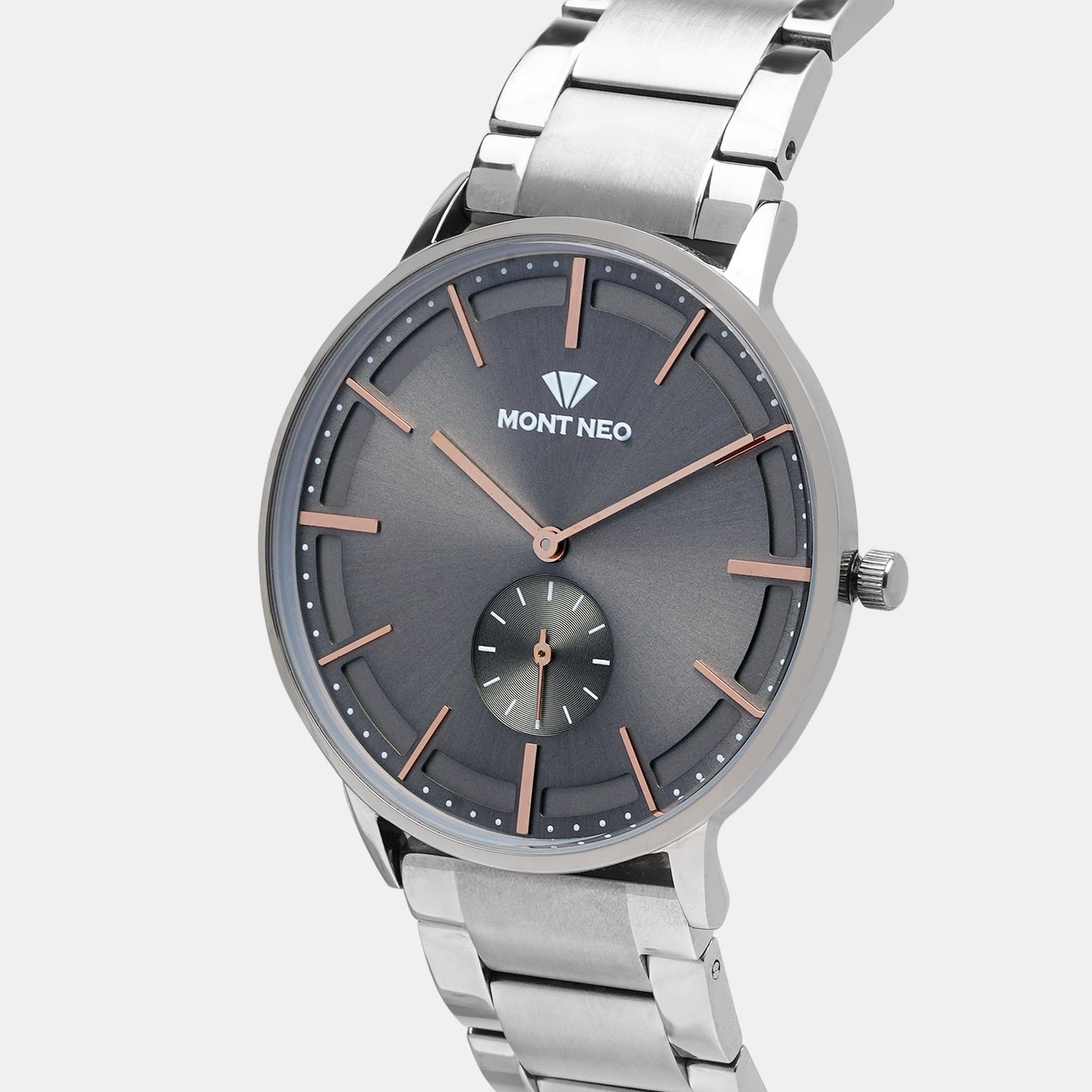 Men's Elegant Grey Analog Stainless Steel Watch 7009E-M7715