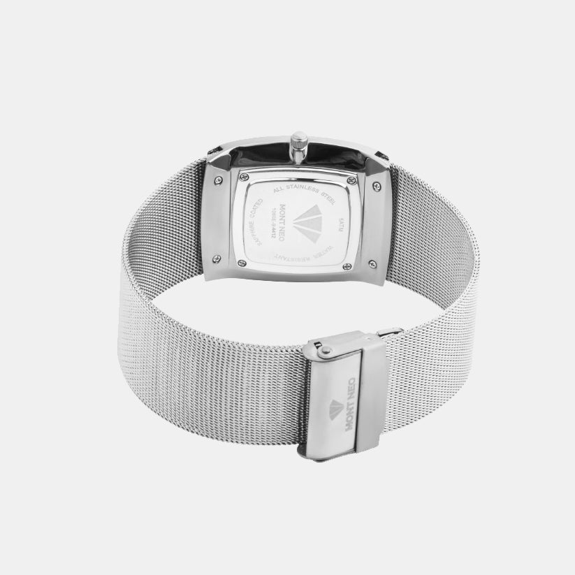 Men Quartz Black Dial Analog Mesh Watch 1060E-B4412