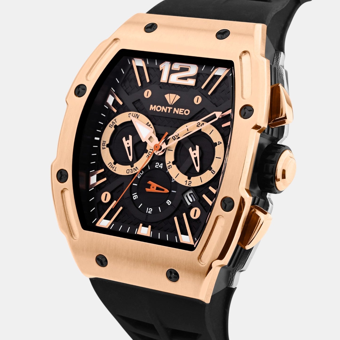 Men Quartz Black Dial Chronograph Stainless Steel Watch G1061C-P3304