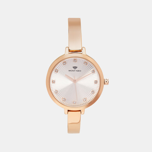 Women's Charming Rose Gold Analog Stainless Steel Watch 9004T-M3307