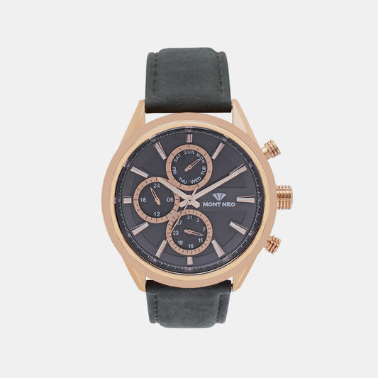 Men's Dashing Blue Chronograph Leather Watch 7010C-L3304