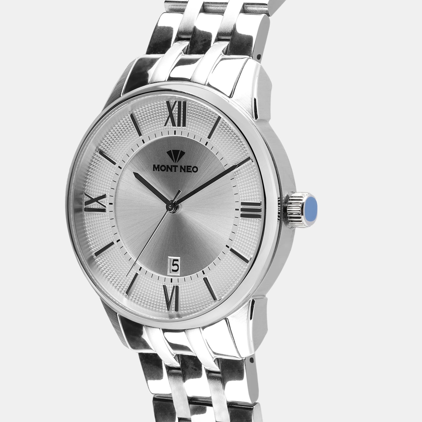 Men's Elegant Silver Analog Stainless Steel Watch 7019E-M1103