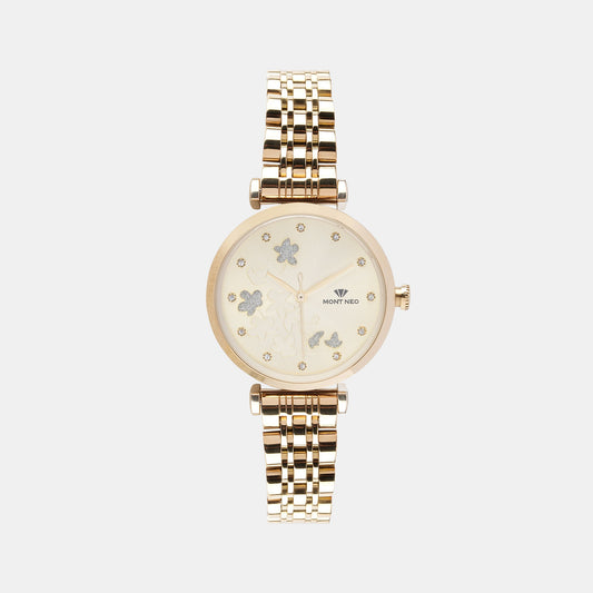 Women's Luxurious Gold Analog Stainless Steel Watch 7505T-M2208