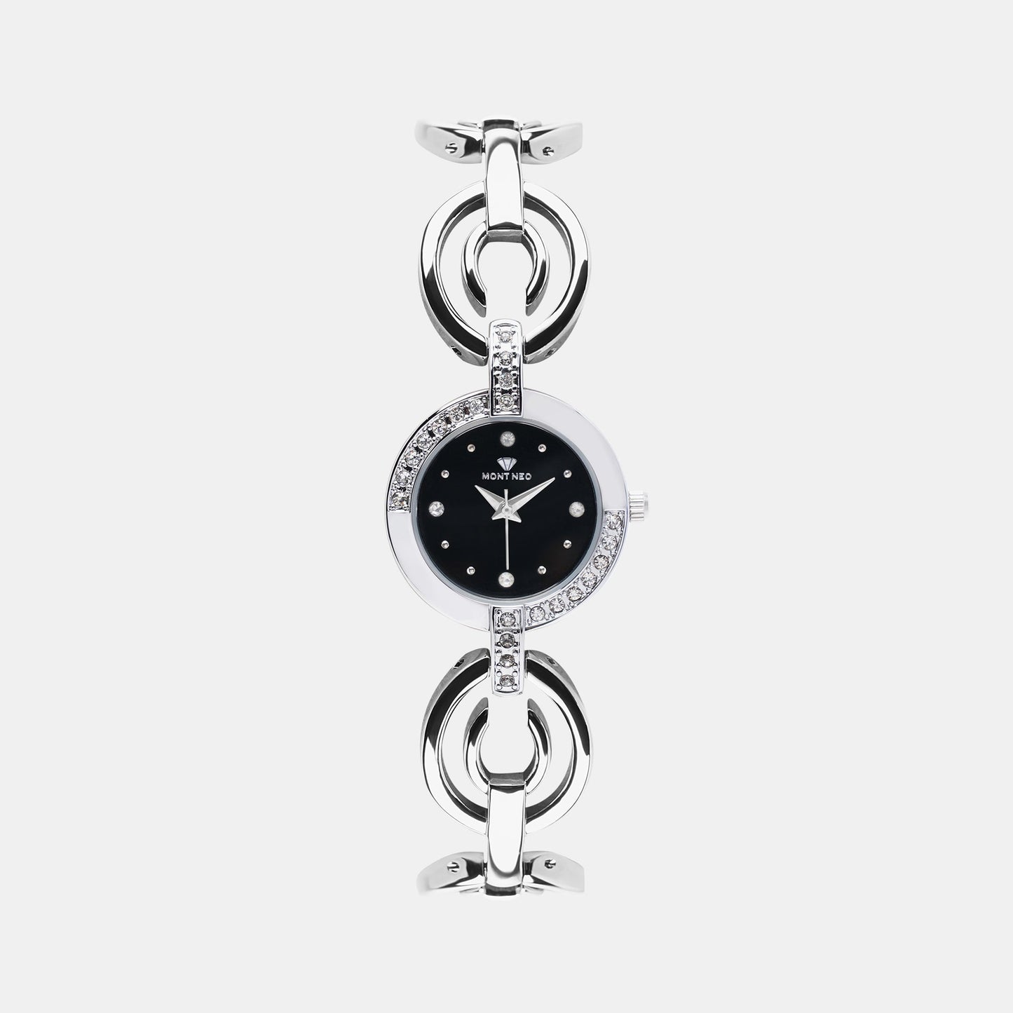 Women's Chic Black Analog Stainless Steel Watch 6303T-M1104