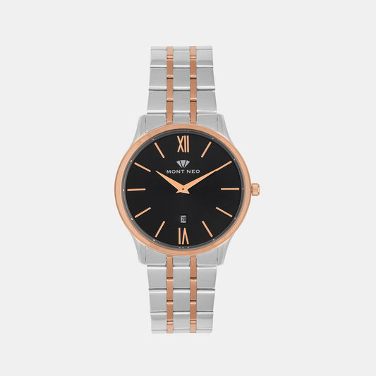 Men's Black Analog Stainless Steel Watch 1035E-M1304