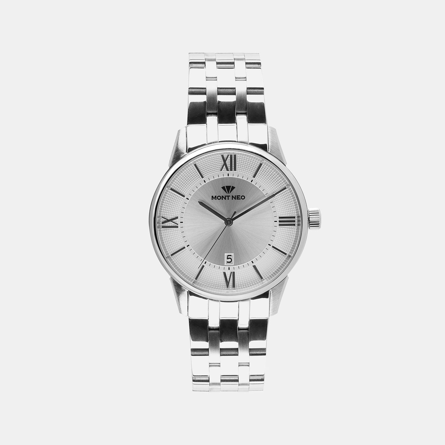 Men's Elegant Silver Analog Stainless Steel Watch 7019E-M1103