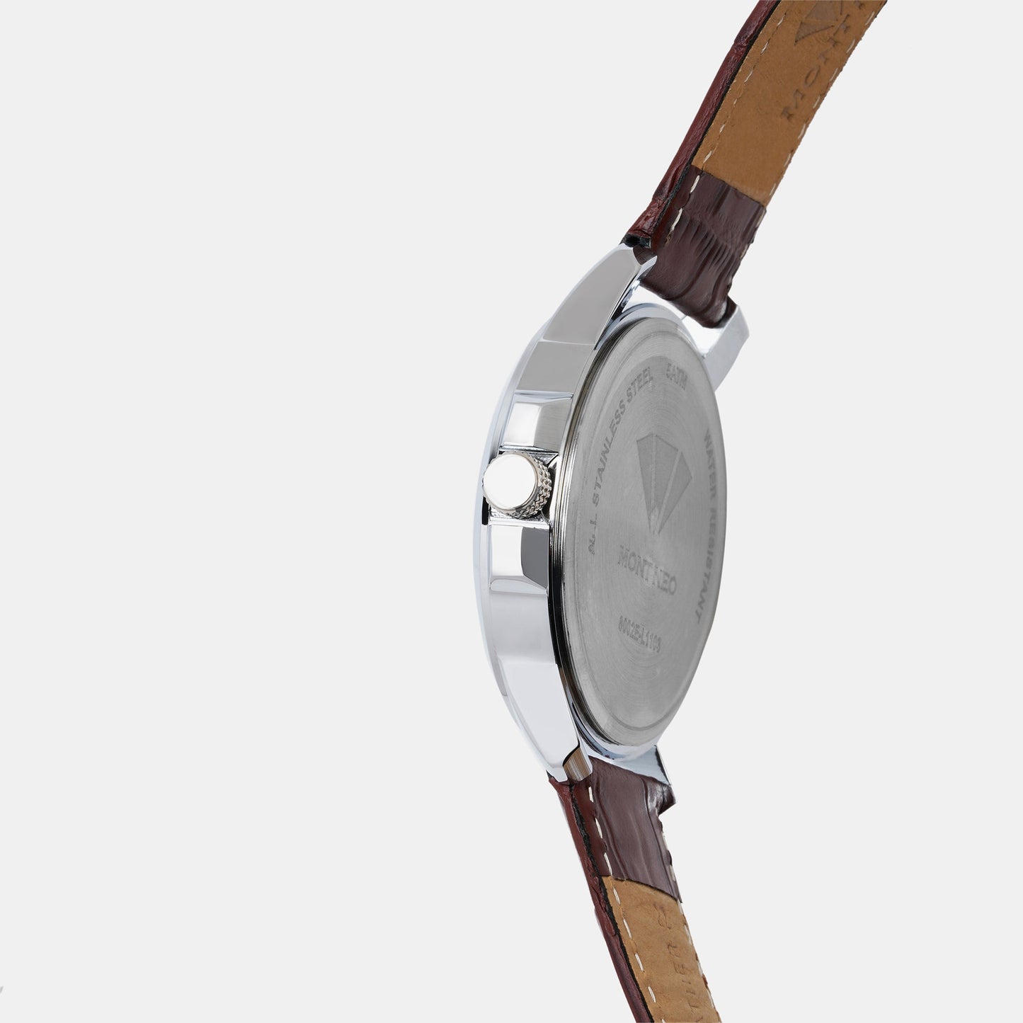 Men's Classic Silver Analog Leather Watch 8002E-L1103
