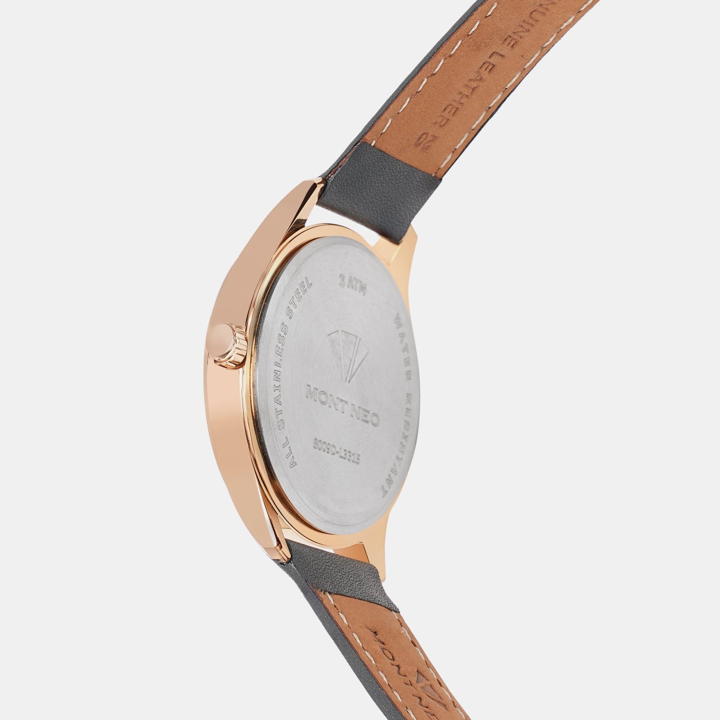 Men's Modern Grey Analog Leather Watch 8009D-L3315