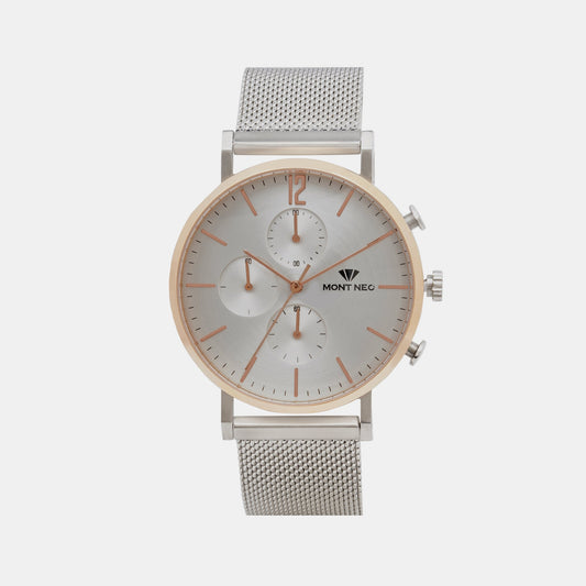 Men's Classic Silver Chronograph Stainless Steel Watch 7004M-B1303