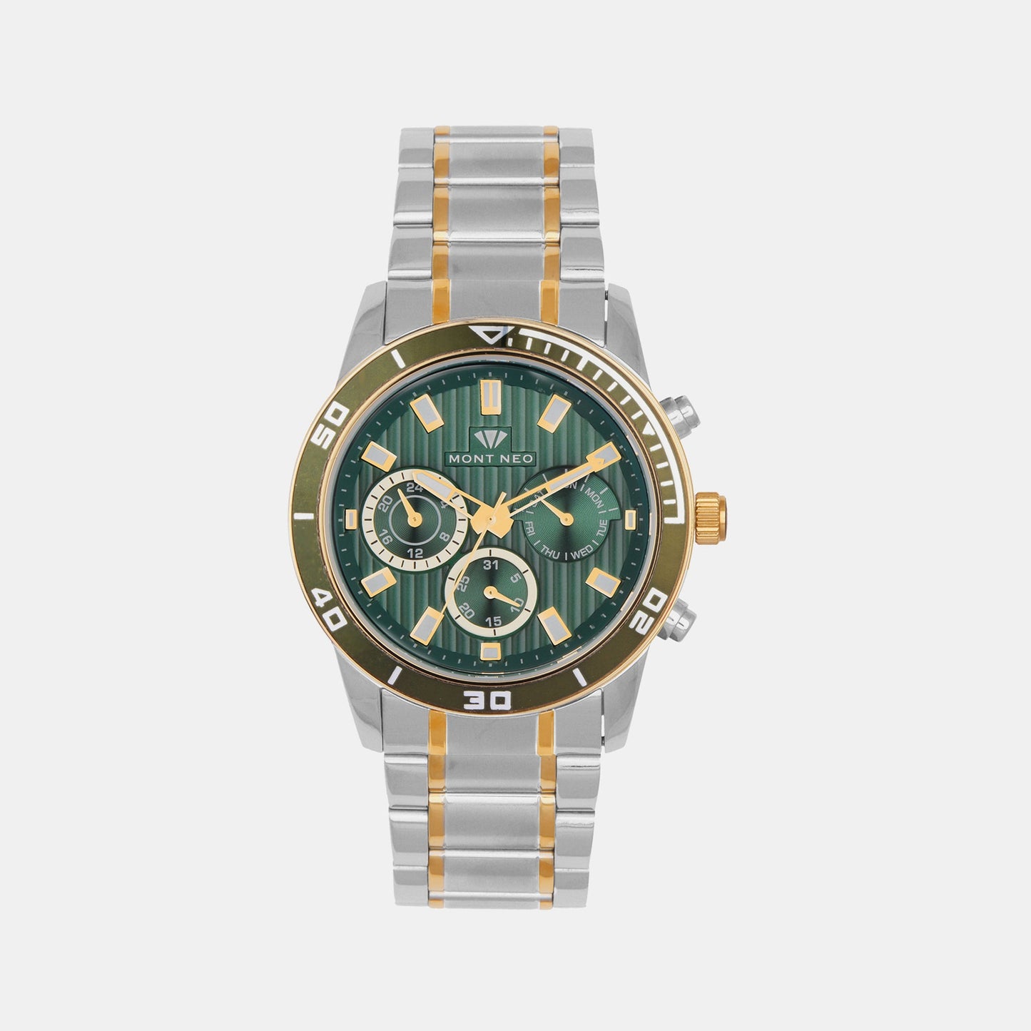 Men's Green Chronograph Stainless Steel Watch 1036C-M11014