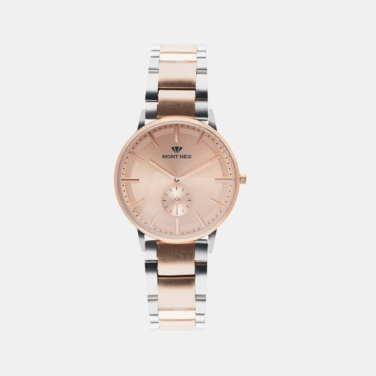 Women's Charming Rose Gold Analog Stainless Steel Watch 7009E-M1307