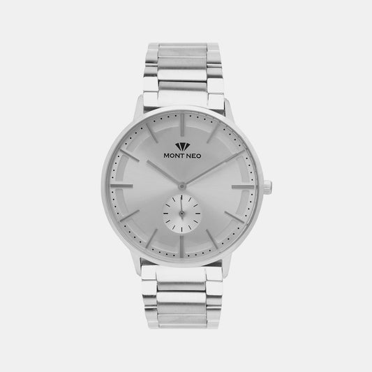 Men's Timeless Silver Analog  Stainless Steel Watch 7009E-M1103