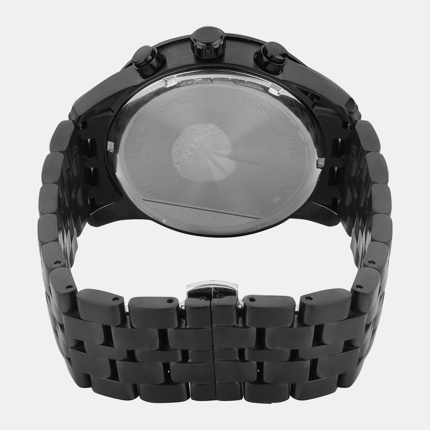 Men's Black Chronograph Stainless Steel Watch 1030M-M4404