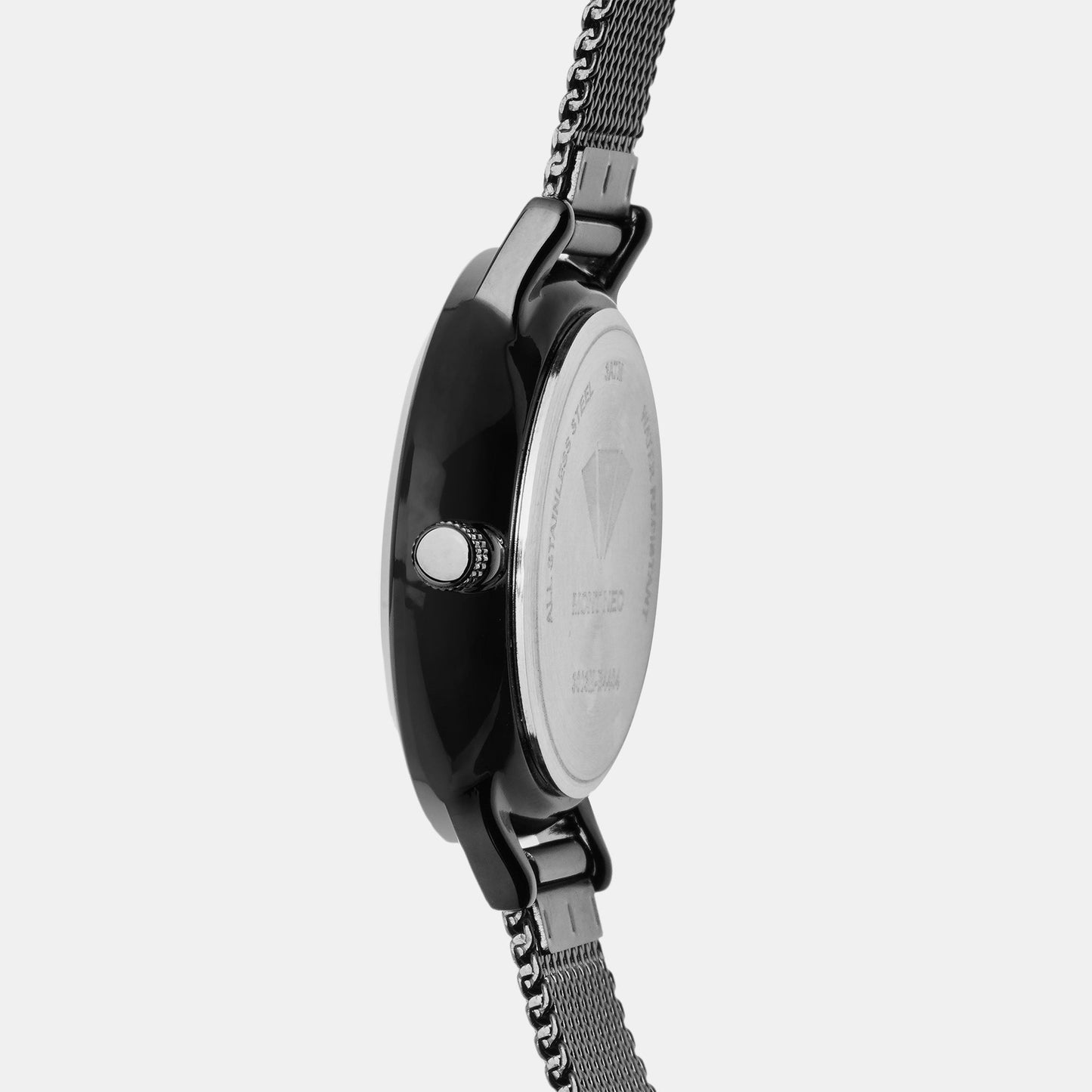 Women's Sleek Black Chronograph Stainless Steel Watch 9003M-B4404