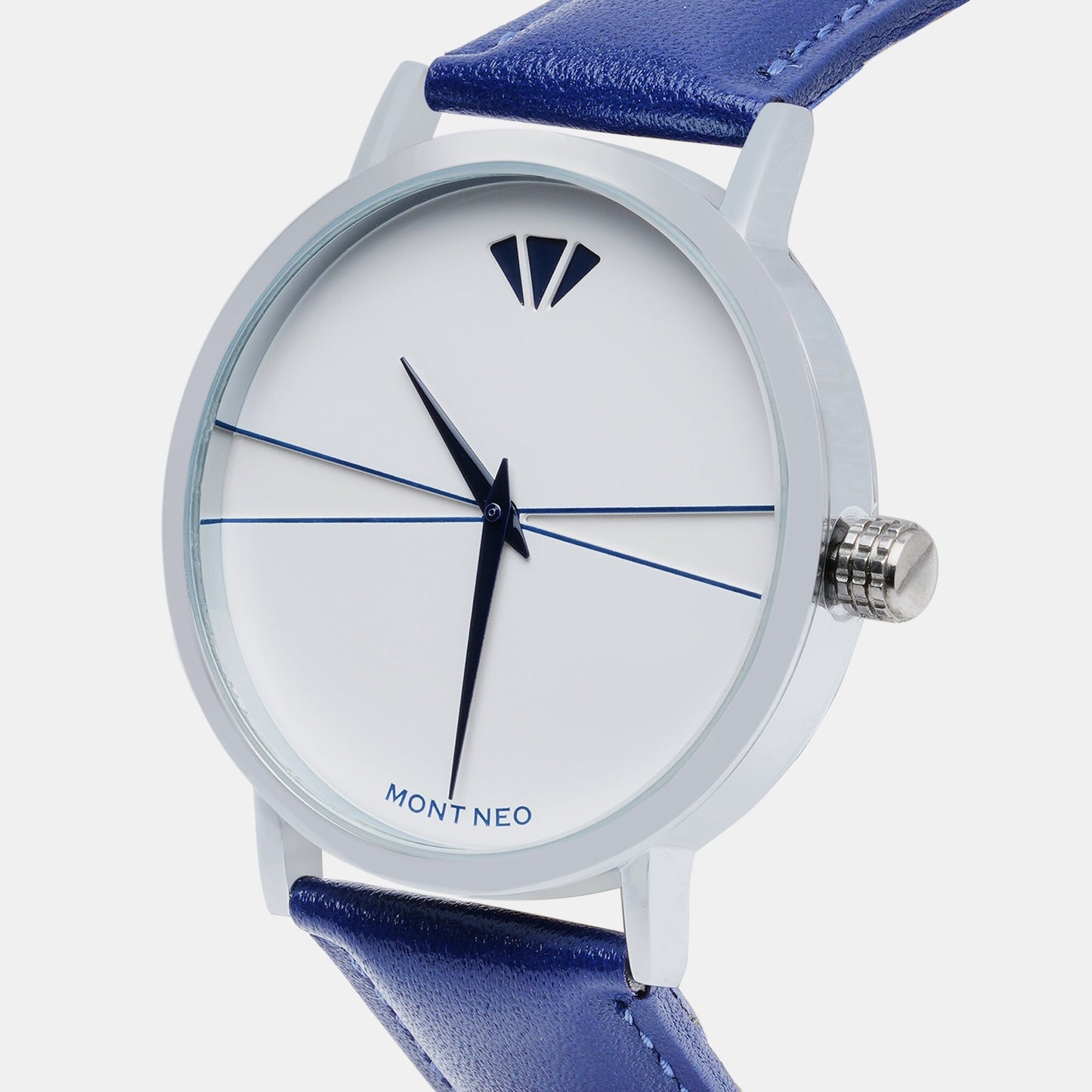 Men's Elegant Silver Analog Leather Watch 8005T-L1105