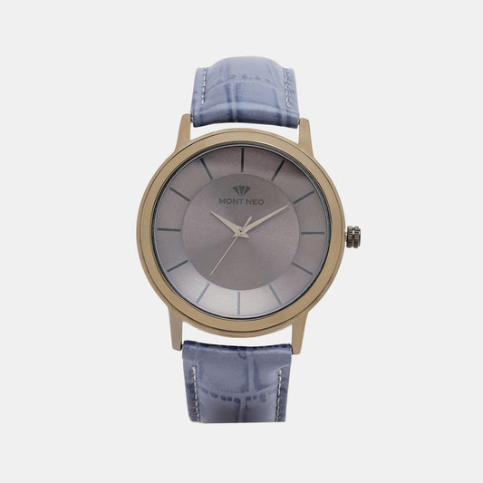 Men's Classic Grey Analog Leather Watch 8003T-L8815
