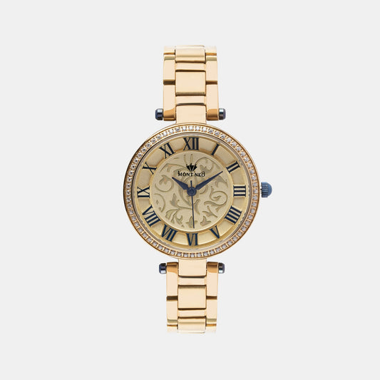 Women's Luxurious Gold Analog Stainless Steel Watch 7503T-M2208