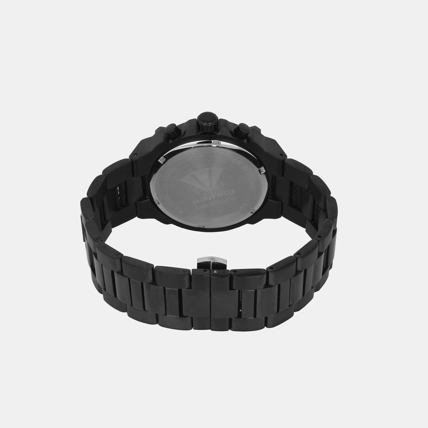 Men's Black Chronograph Stainless Steel Watch 1033C-M4404