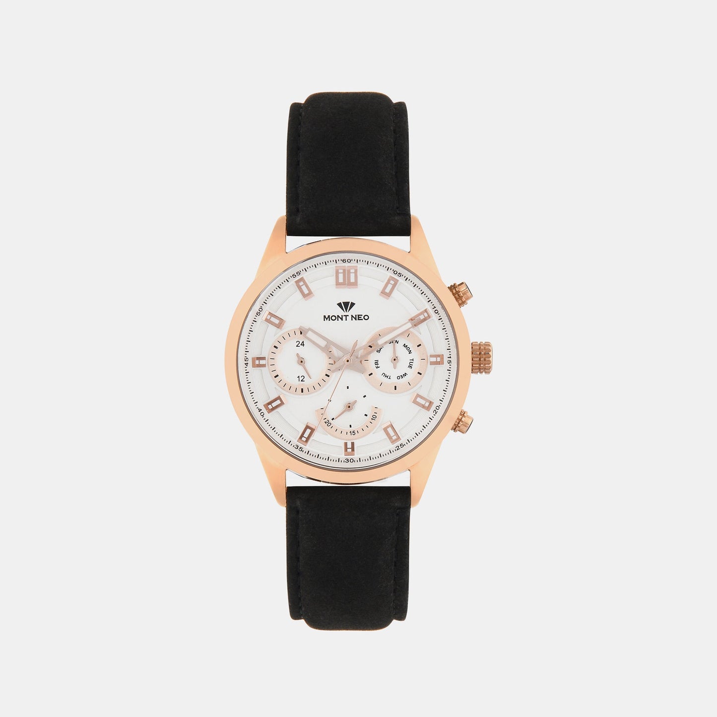 Men's Silver Chronograph Leather Watch 7007C-L3303