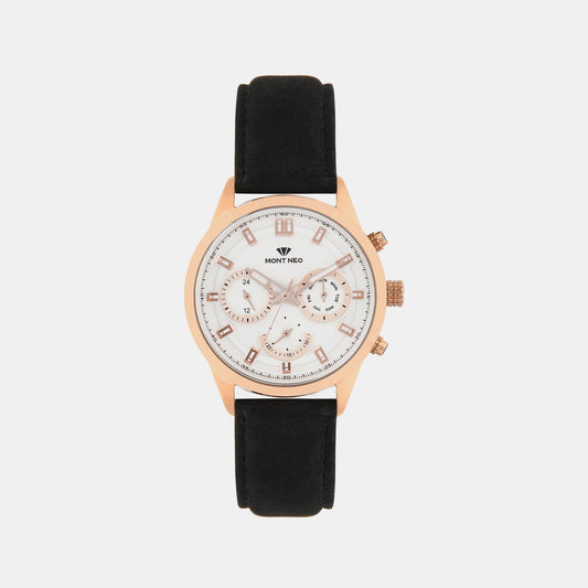 Men's Silver Chronograph Leather Watch 7007C-L3303
