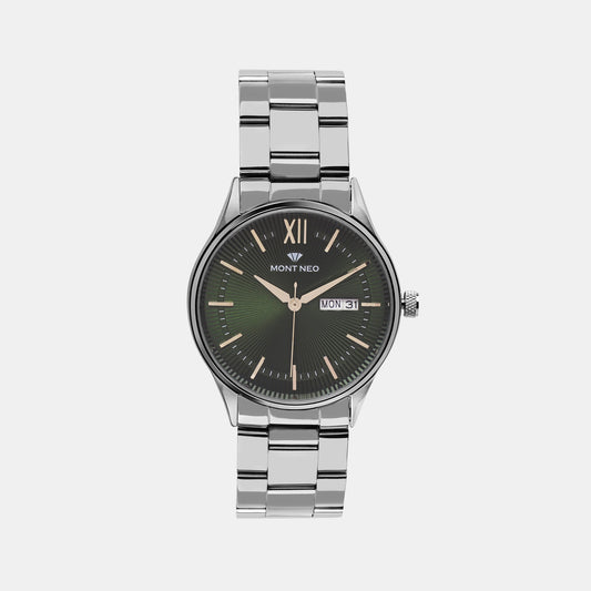 Men's Stylish Green Analog Stainless Steel Watch 8007T-M1114