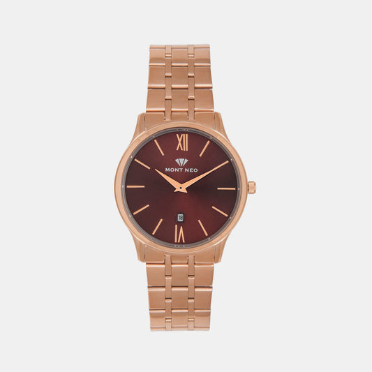 Men's Brown Analog Stainless Steel Watch 1035E-M3306
