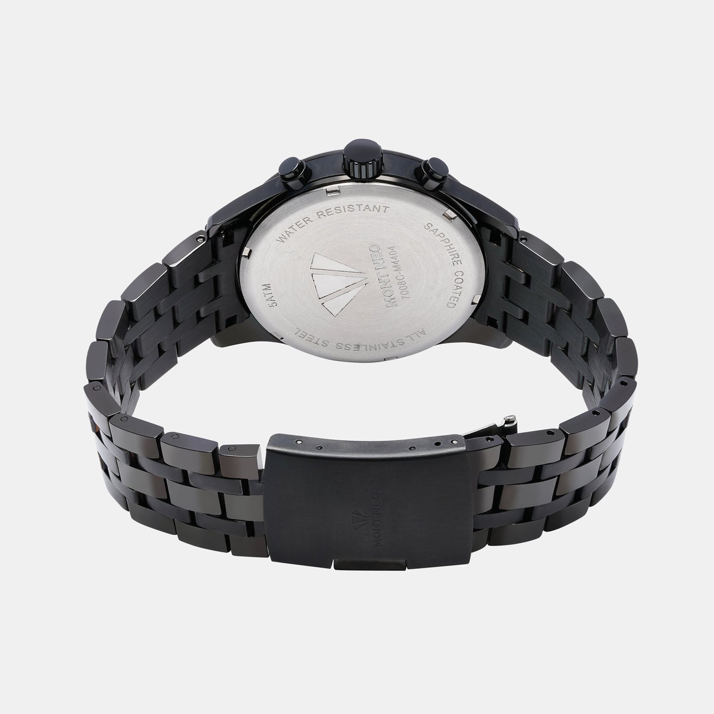 Men's Robust Black Chronograph Stainless Steel Watch 7008C-M4404