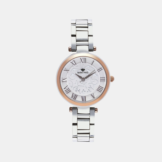 Women's Glamorous Silver Analog Stainless Steel Watch 7502T-M1603