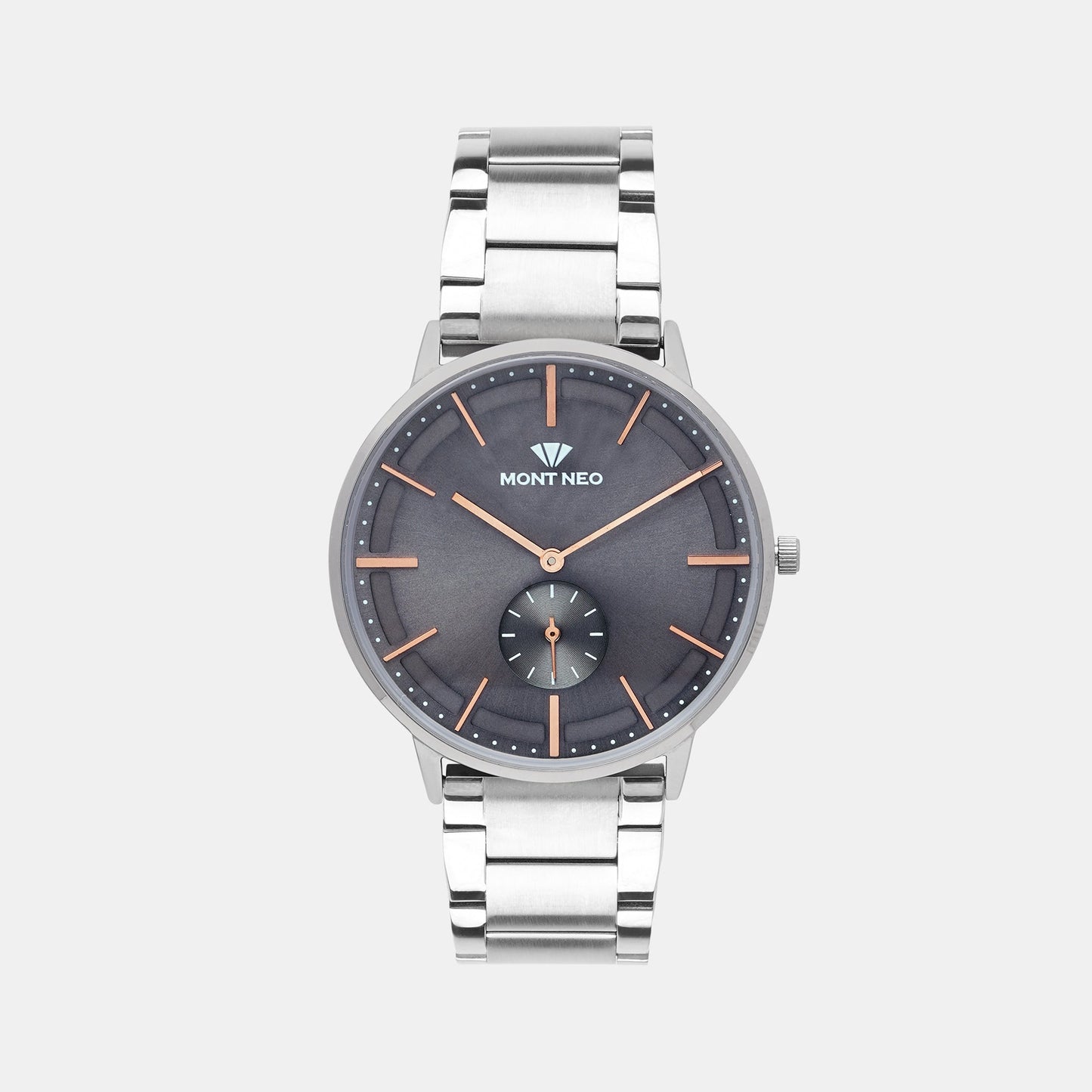 Men's Elegant Grey Analog Stainless Steel Watch 7009E-M7715