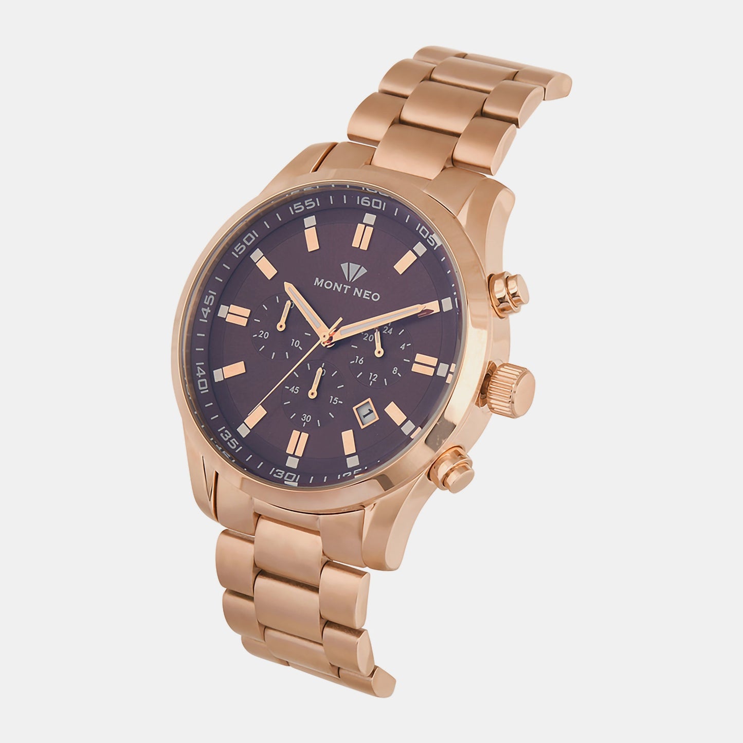 Men's Brown Chronograph Stainless Steel Watch 1032C-M3306