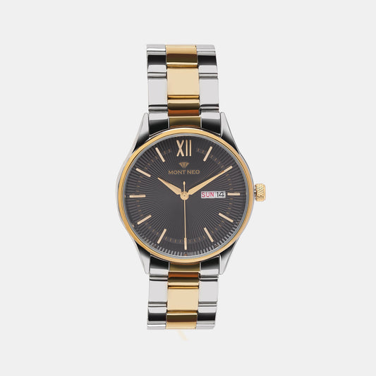 Men's Modern Black Analog Stainless Steel Watch 8007T-M1204