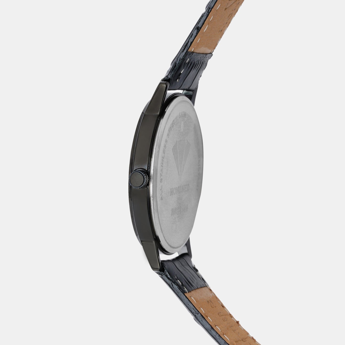 Men's Sleek Silver Analog Leather Watch 8003T-L4416