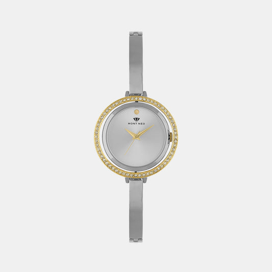 Women's Silver Analog Stainless Steel Watch 2012T-M1203