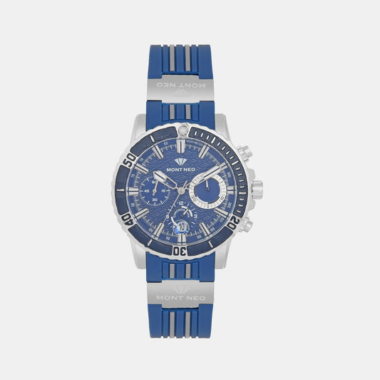 Men's Blue Chronograph Pu Watch 3504C-P1505