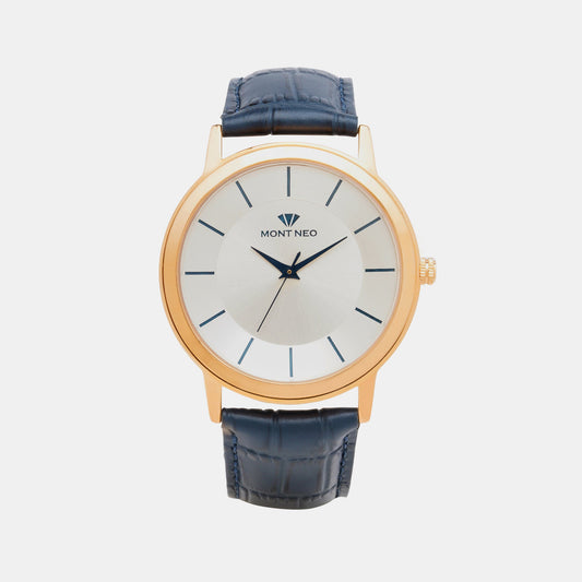 Men's Timeless Silver Analog  Leather Watch 8003T-L3303