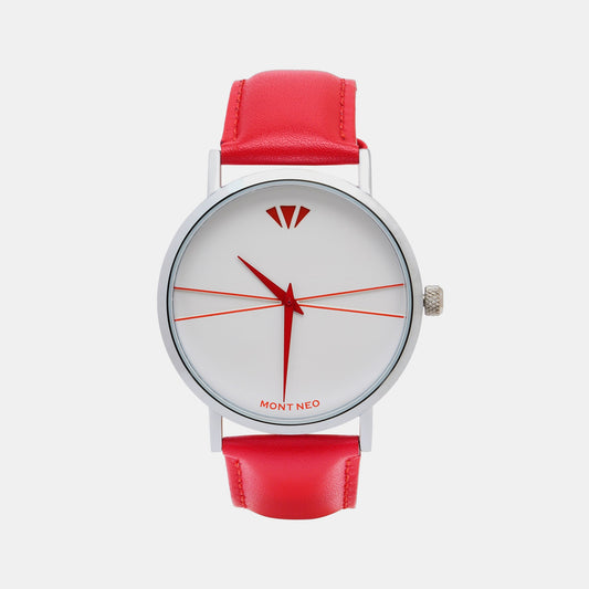 Men's Chic Silver Analog Leather Watch 8005T-L1112