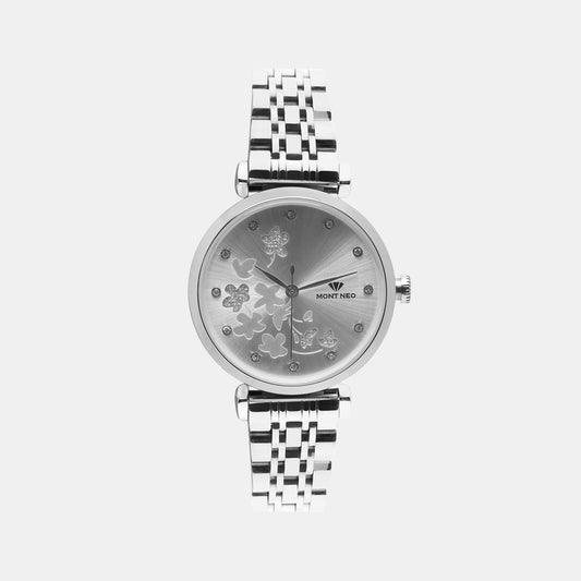 Women's Elegant Silver Analog Stainless Steel Watch 7505T-M1103