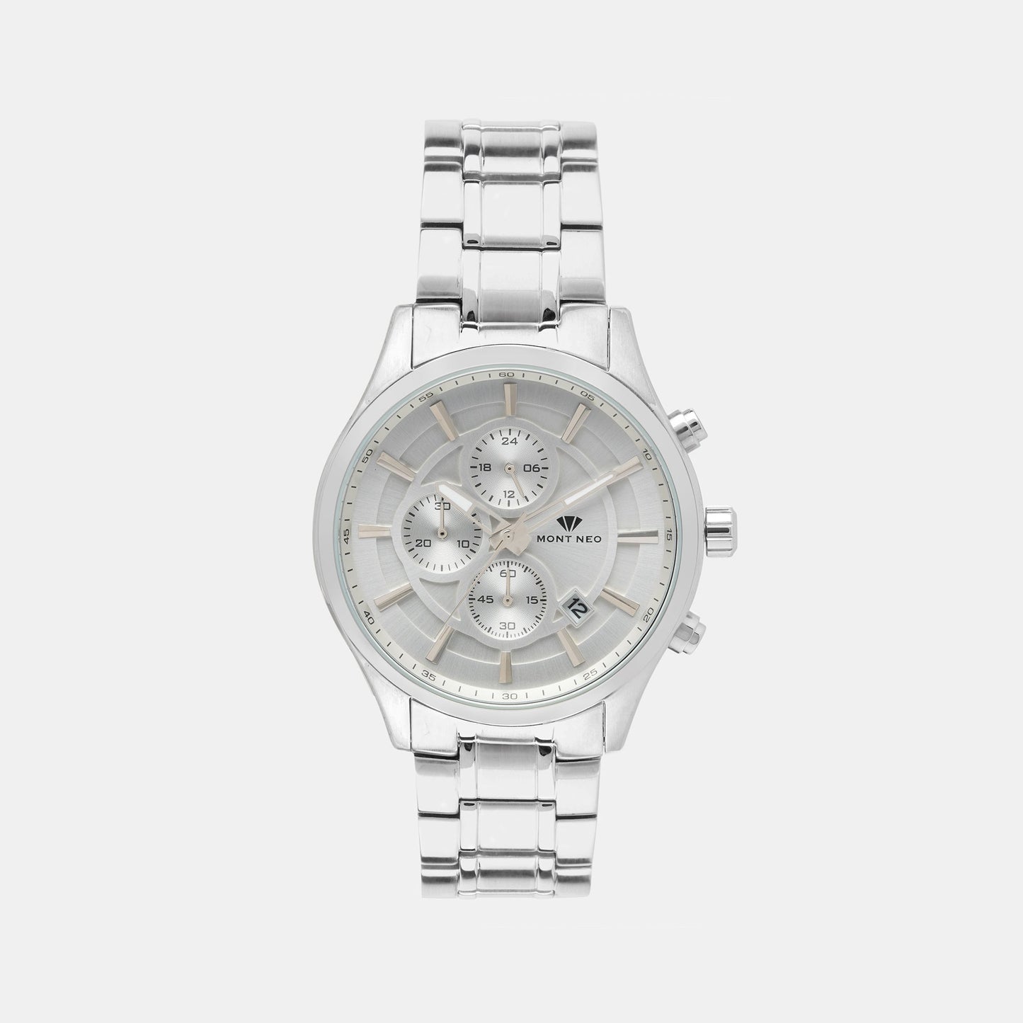 Men's Elegant Silver Chronograph Stainless Steel Watch 1020C-M1103