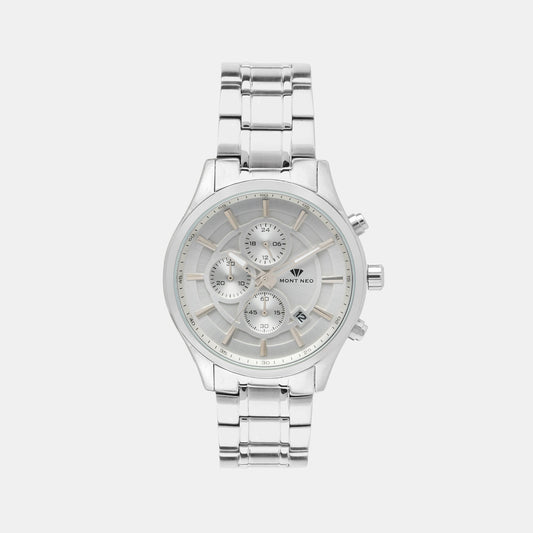 Men's Elegant Silver Chronograph  Stainless Steel Watch 1020C-M1103