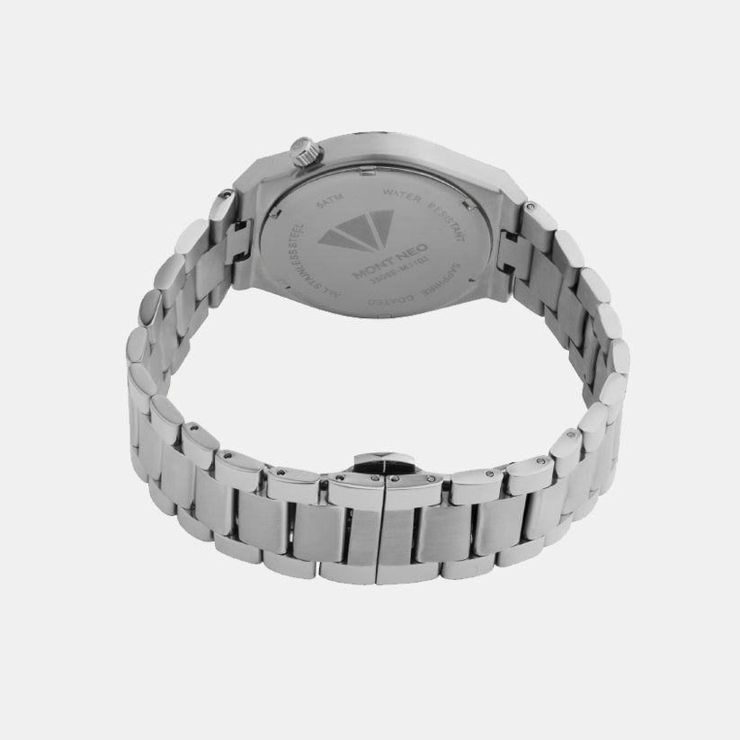 Men Quartz Silver Dial Analog Metal Watch 3506E-M1103