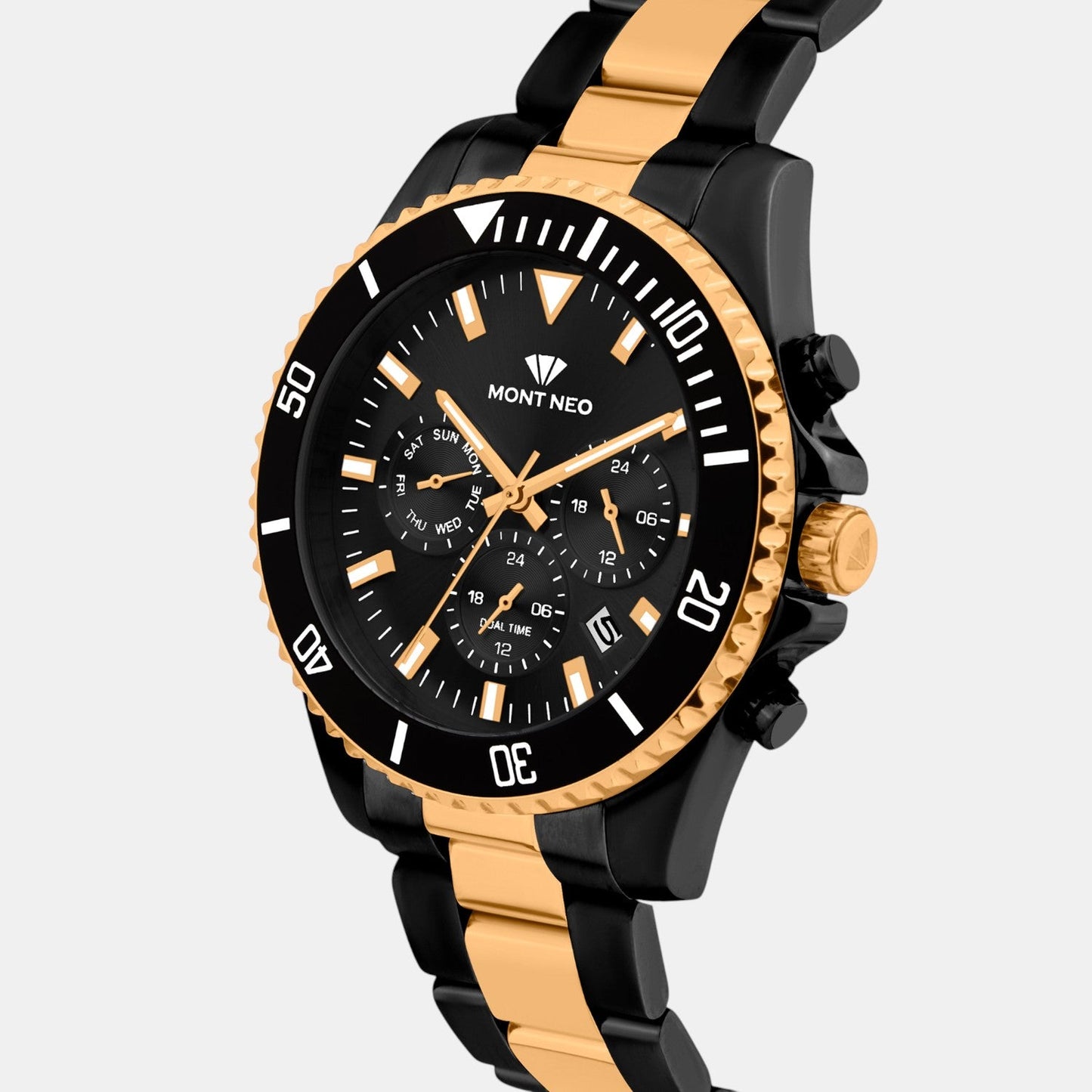Men Quartz Black Dial Analog Stainless Steel Watch 3508M-M4304