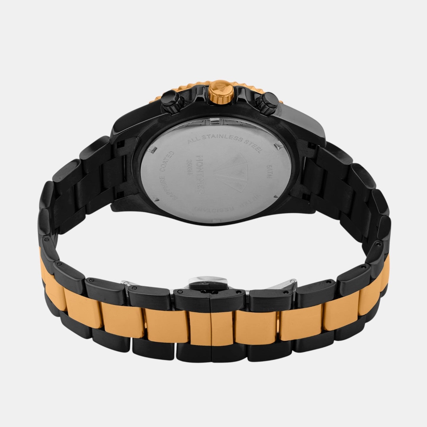 Men Quartz Black Dial Analog Stainless Steel Watch 3508M-M4304