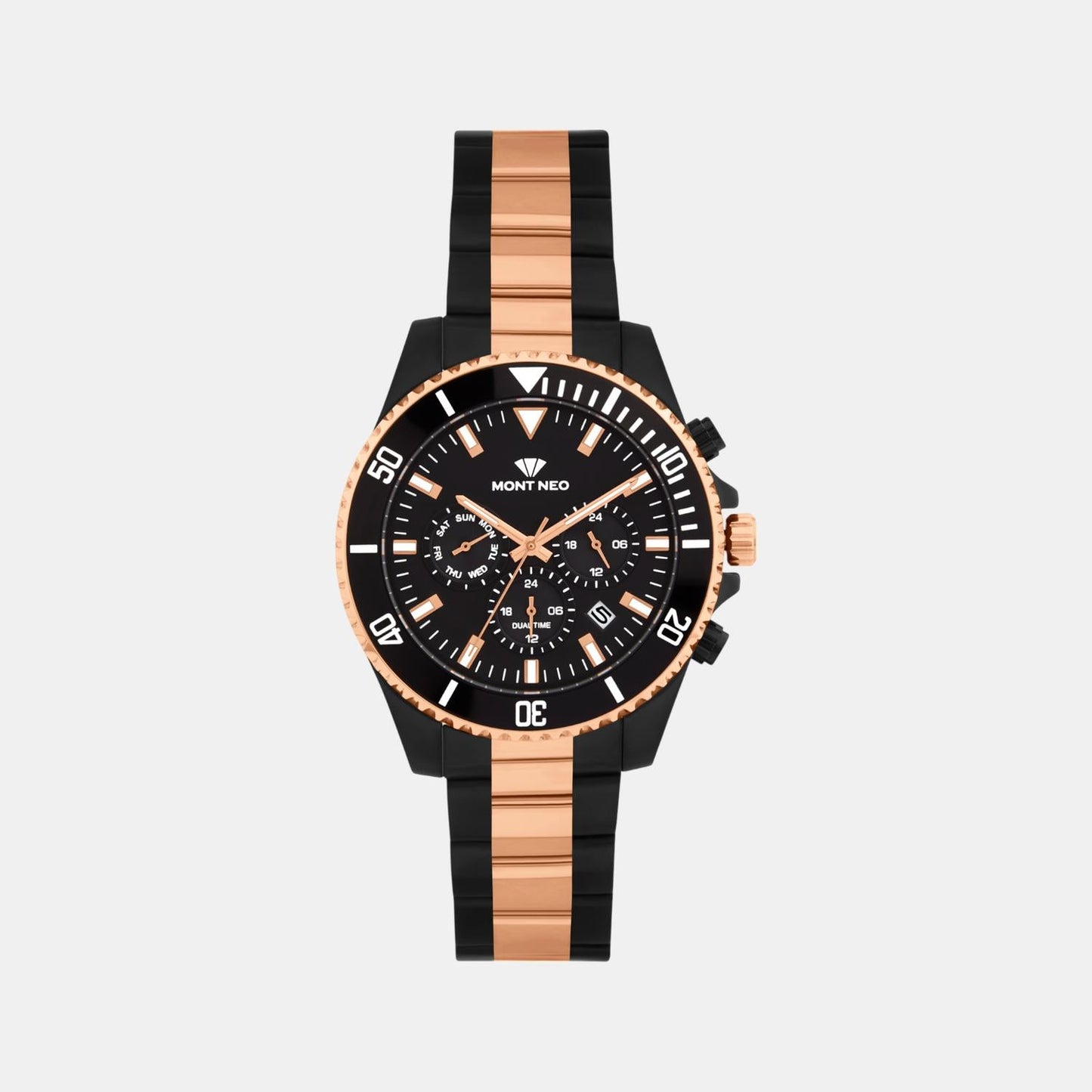 Men Quartz Black Dial Analog Stainless Steel Watch 3508M-M4304