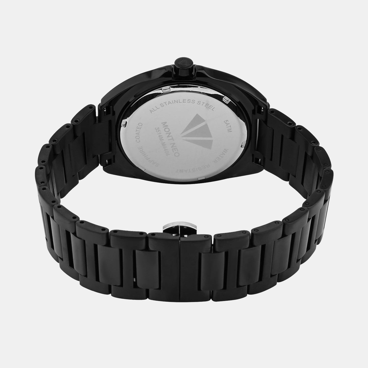 Men Quartz Black Dial Analog Stainless Steel Watch 3514M-M4404