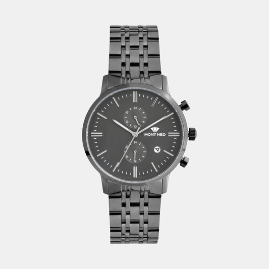 Men Quartz Gun Dial Multi-Function Metal Watch 3515E-M8816