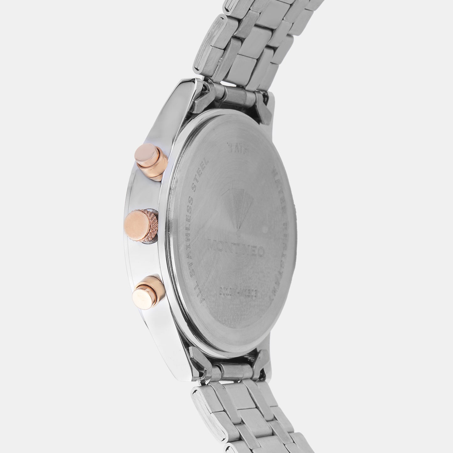 Men Quartz Silver Dial Multi-Function Metal Watch 8018M-M1303