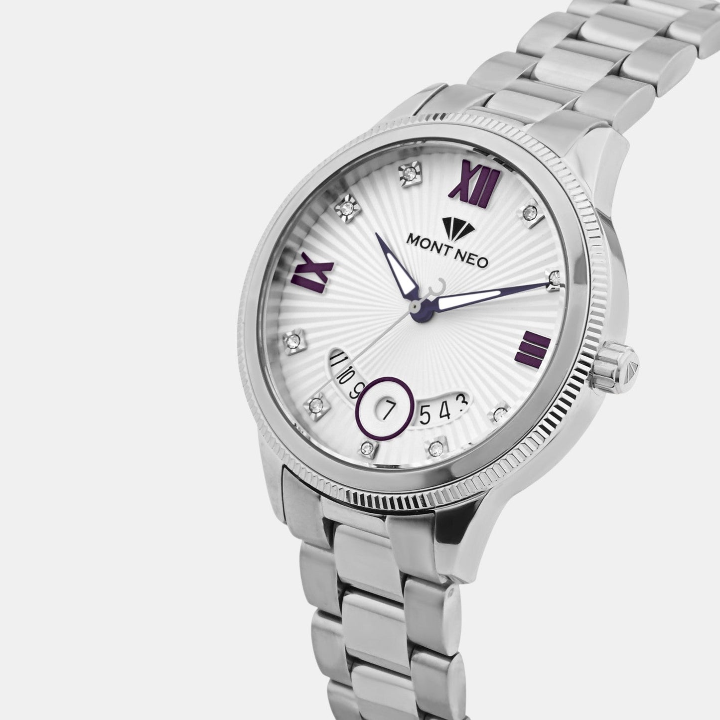 Women Quartz Silver Dial Analog Stainless Steel Watch 4506E-M1103