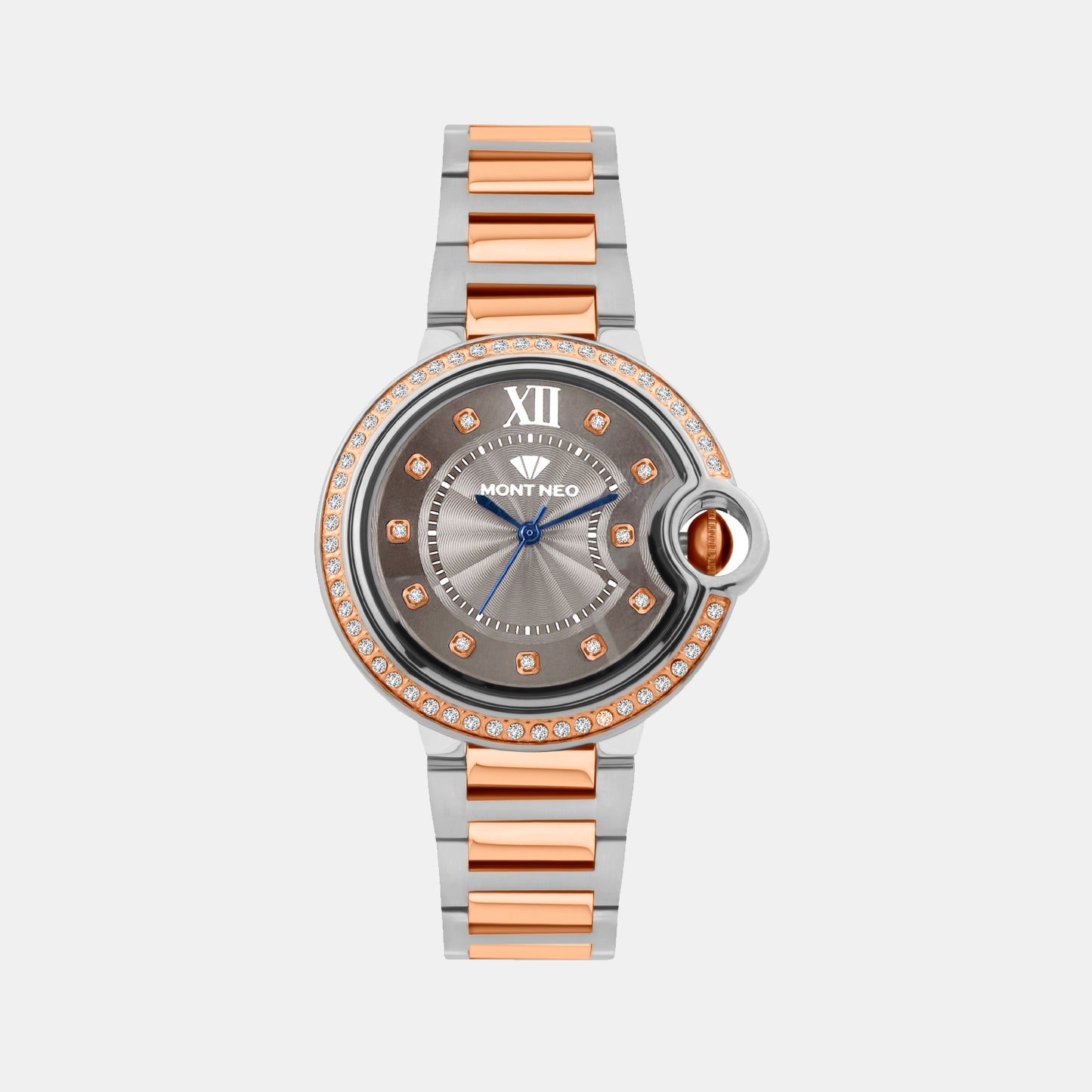 Women Quartz Grey Dial Analog Metal Watch 4510B-M1315