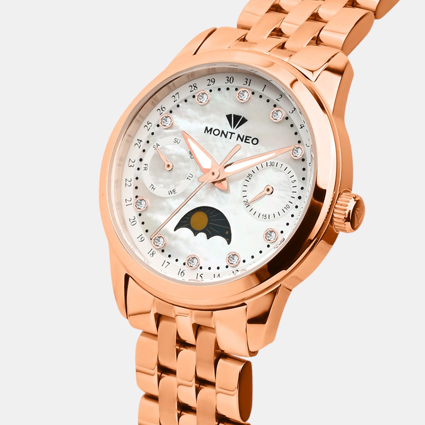 Women Quartz Mother Of Pearl Dial Analog Stainless Steel Watch 4511M-M3301